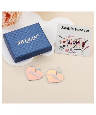 TS Earrings for Women,Fashion Singer Earrings Jewery，Album Song Title Taylor Concert Gifts for Swiftie Fans folklore $8.83 Ea...