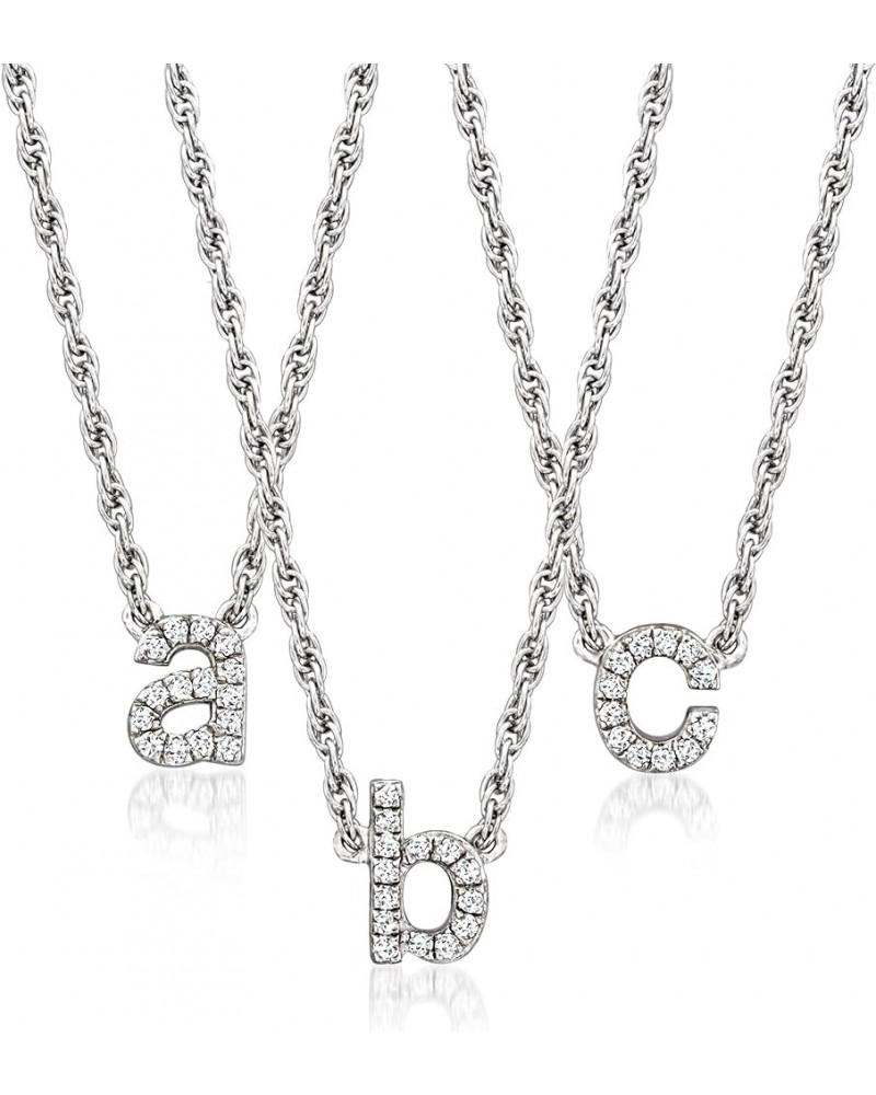 Diamond-Accented Lowercase Mini Initial Necklace in Sterling Silver 18-inch (R) $31.20 Necklaces