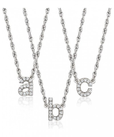 Diamond-Accented Lowercase Mini Initial Necklace in Sterling Silver 18-inch (R) $31.20 Necklaces