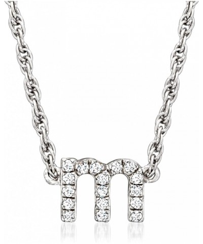 Diamond-Accented Lowercase Mini Initial Necklace in Sterling Silver 18-inch (R) $31.20 Necklaces