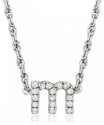 Diamond-Accented Lowercase Mini Initial Necklace in Sterling Silver 18-inch (R) $31.20 Necklaces