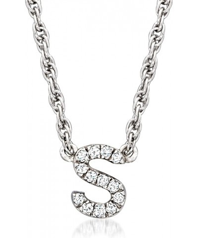 Diamond-Accented Lowercase Mini Initial Necklace in Sterling Silver 18-inch (R) $31.20 Necklaces