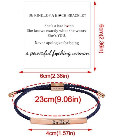 Be Kind of a Bi*ch Tube Bracelet,Adjustable Braided Rope Handmade Engraved Inspirational Bracelet,Sisters Bestie Tube Bracele...