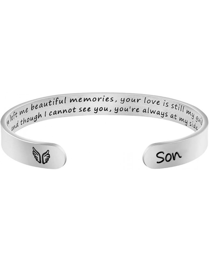 Memorial Gifts for Loss of Mom Dad In Memory of Jewelry Sympathy Bracelet Bereavement Cuff Secret Message Engraved Grief Gift...