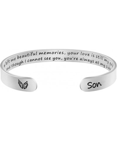 Memorial Gifts for Loss of Mom Dad In Memory of Jewelry Sympathy Bracelet Bereavement Cuff Secret Message Engraved Grief Gift...