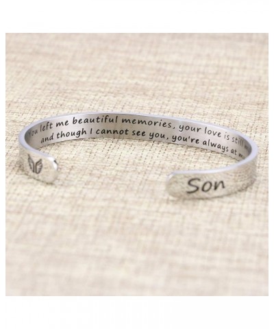 Memorial Gifts for Loss of Mom Dad In Memory of Jewelry Sympathy Bracelet Bereavement Cuff Secret Message Engraved Grief Gift...