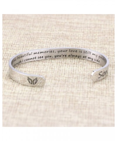 Memorial Gifts for Loss of Mom Dad In Memory of Jewelry Sympathy Bracelet Bereavement Cuff Secret Message Engraved Grief Gift...