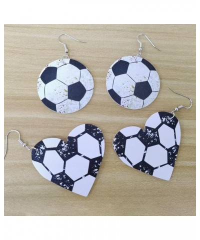 Heart Shaped Sports Leather Earrings Baseball Softball Rugby Football Basketball Ice Hockey Tennis Earrings Women's Fashion P...