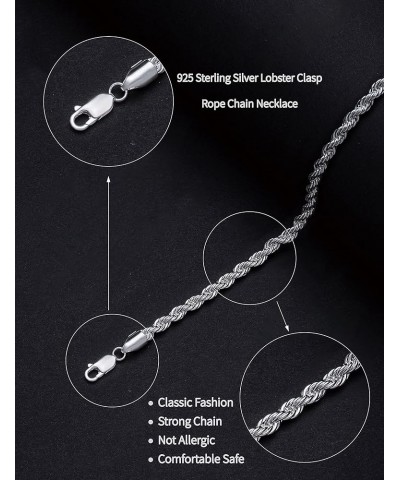 3mm Sterling Silver Round Box Chain for Men Women 925 Lobster Clasp Necklace Chains Made In Italy 18-26 Inches 22 inches Rope...