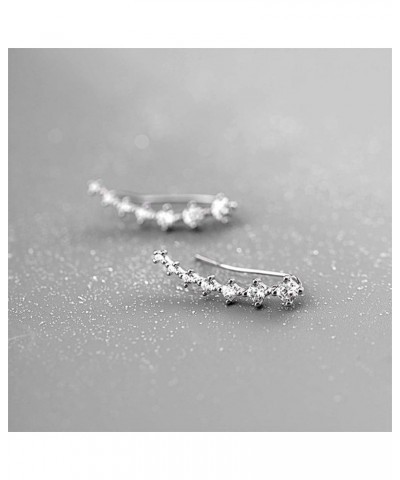 Earring for Women Cartilage Crystals Ear Cuffs Hoop Climber S925 Sterling Silver Earrings with Cubic Zirconia Hypoallergenic ...