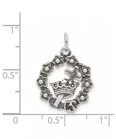 Christian Science Cross Thru Crown Religious Symbol Charm in Sterling Silver 18x16mm $15.18 Bracelets