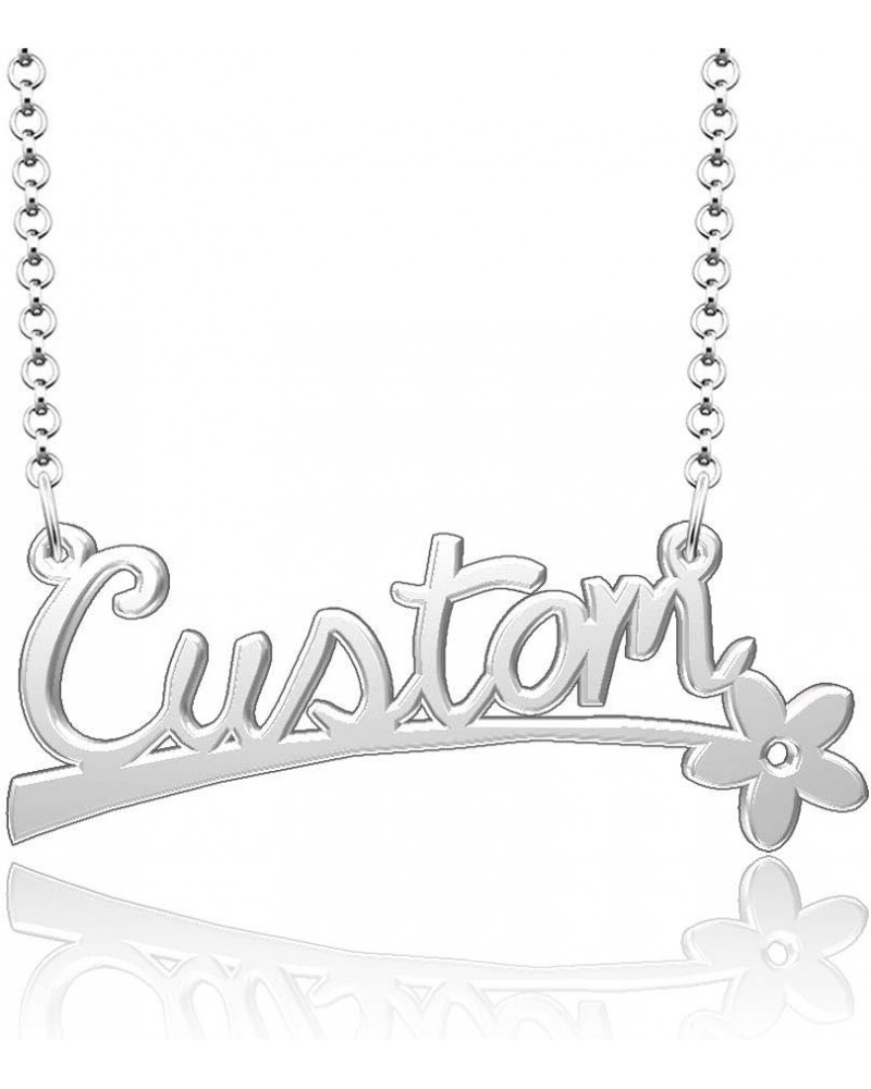 24k Gold Plated Flower Personalized Nameplate Custom Name Necklace Custom Flower Necklace $12.65 Necklaces