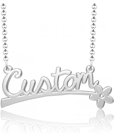 24k Gold Plated Flower Personalized Nameplate Custom Name Necklace Custom Flower Necklace $12.65 Necklaces