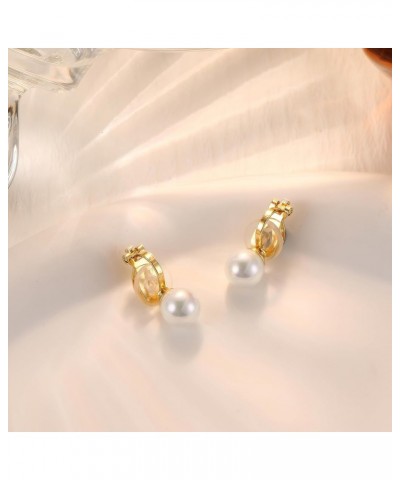 14K Gold Plated Clip on Pearl Earrings for Women Girls Long Dangle Pearl Drop Earrings Non Pierced Pearl Ear Clips Jewelry fo...