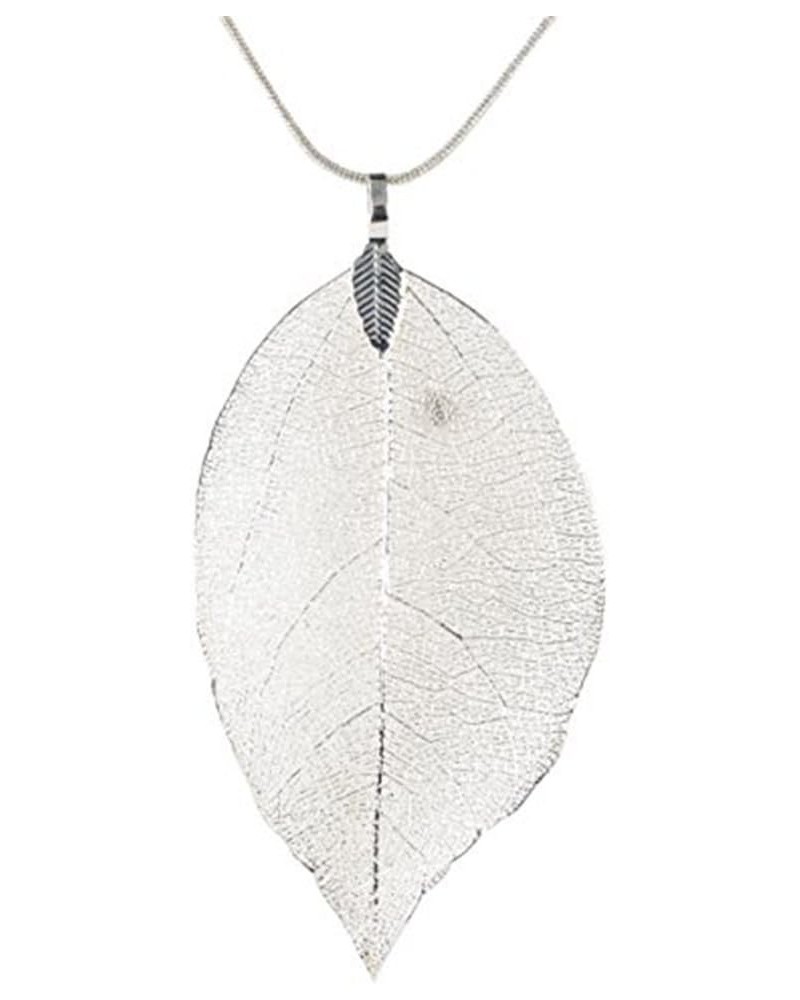 Real Leaf Pendant Necklace Bohemian Long Chain Necklace Sweater Chain,Rose gold,24.8in Silver $3.93 Necklaces