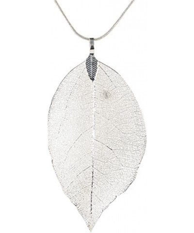 Real Leaf Pendant Necklace Bohemian Long Chain Necklace Sweater Chain,Rose gold,24.8in Silver $3.93 Necklaces