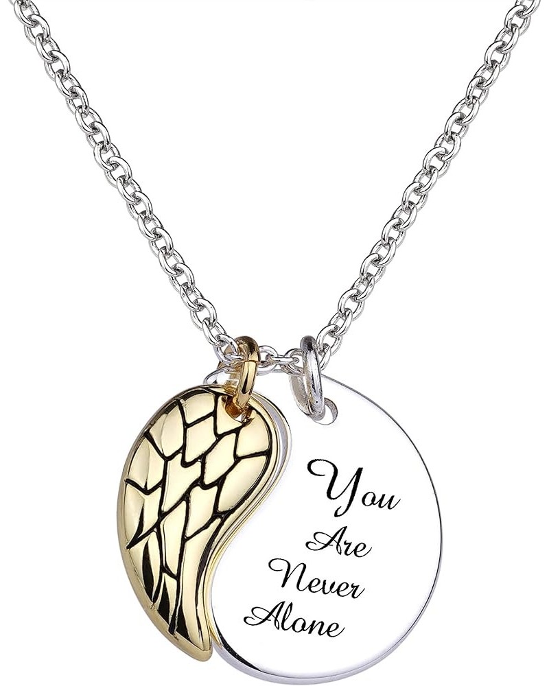 Angel Wing Necklace for Women Silver Gold Plated Cute Angel Wings Heart Cross Pendant Necklace Guardian Angel Necklaces for W...