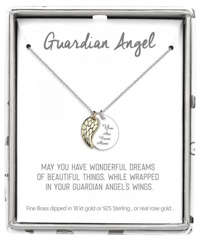 Angel Wing Necklace for Women Silver Gold Plated Cute Angel Wings Heart Cross Pendant Necklace Guardian Angel Necklaces for W...