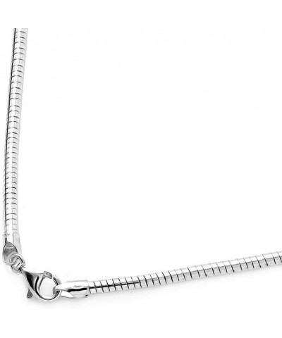 1mm, 1.2mm, 1.5mm, 2mm Sterling Silver Round Omega Chain Necklace, Made in Italy 1.2mm-18 $15.59 Necklaces