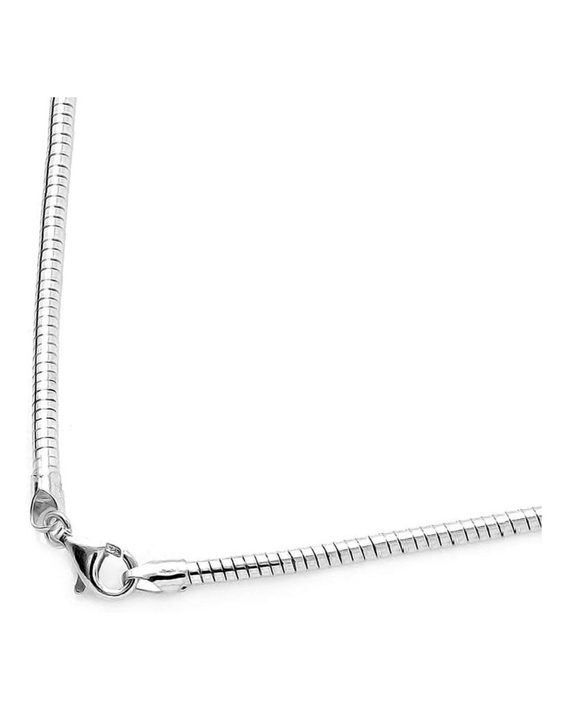 1mm, 1.2mm, 1.5mm, 2mm Sterling Silver Round Omega Chain Necklace, Made in Italy 1.2mm-18 $15.59 Necklaces