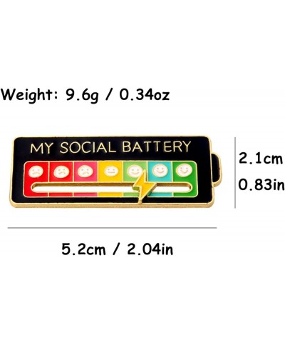 Social Battery Slider Pin Funny Rainbow Mood Brooch Pin for 7 Days A Week Enamel Lapel Pins Jewelry Gift for Women Man Teen 2...