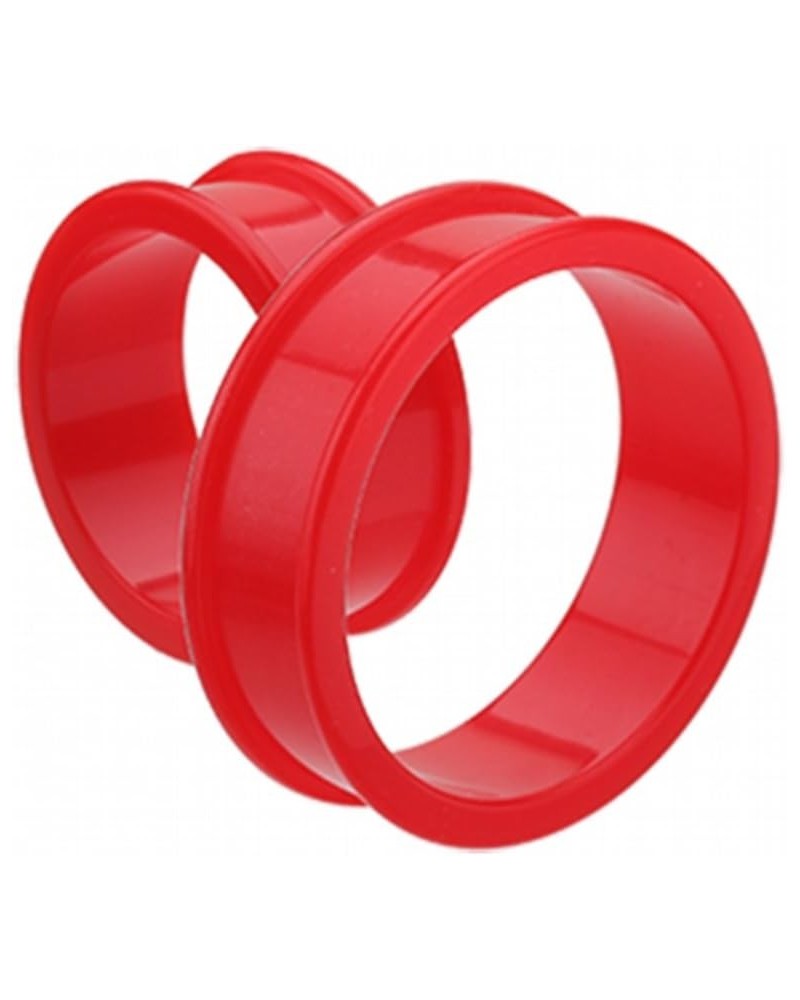 Supersize Flexible Silicone Double Flared Ear Gauge WildKlass Tunnel Plug (Sold as Pairs) 2" (51mm) Red $13.63 Body Jewelry