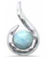 .925 Sterling Silver Larimar Pendant Necklace 16-18" Extension $11.83 Necklaces