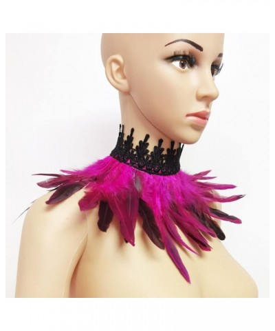 Black Choker Necklace Feather Collar Halloween Lace Necklace Sexy Punk Neck Chain Cosplay Accessories for Women Girls(Black) ...