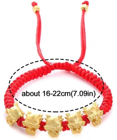 2024 Chinese New Year Bracelets, Chinese Lucky Dragon Braided Bracelet, 2024 New Year Dragon Braided Bracelets Red Beads Stra...