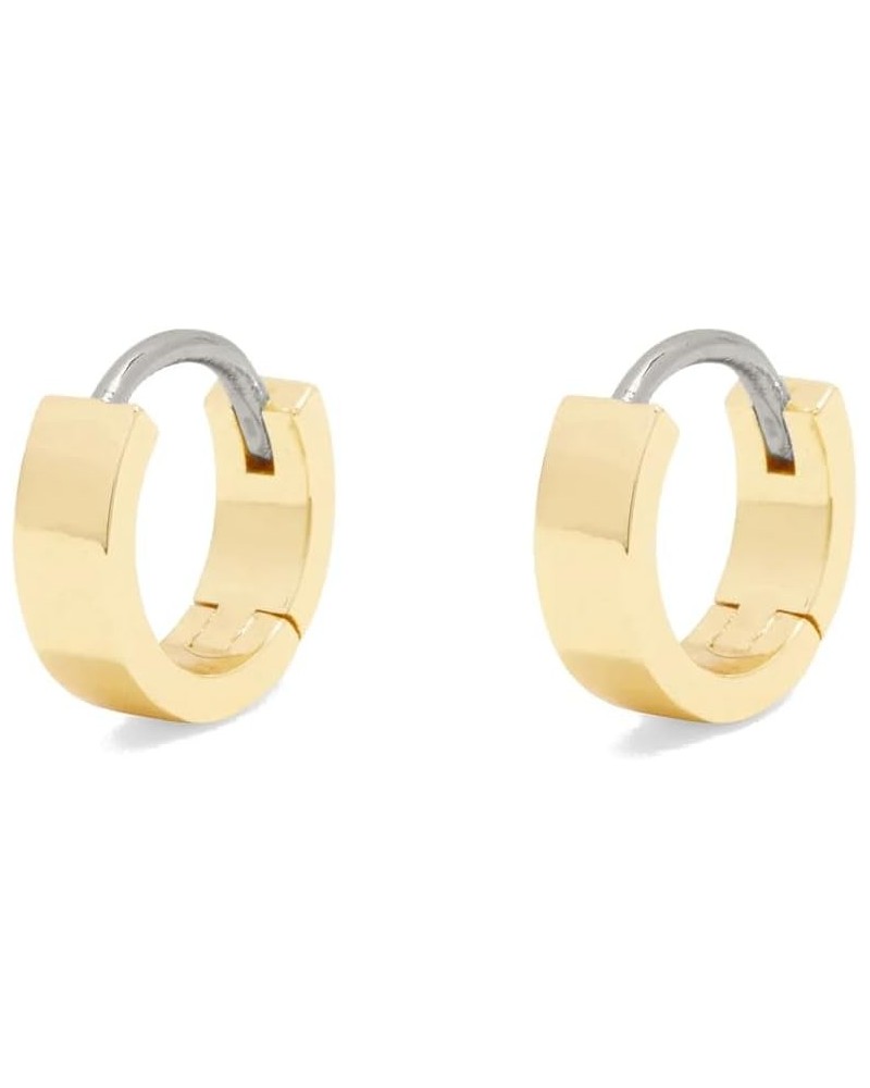 Women's Rose Huggies, Minimalist Flat Cuff Huggie Hoop Earrings, Stainless Steel Post, 18k Gold Plated $21.50 Earrings