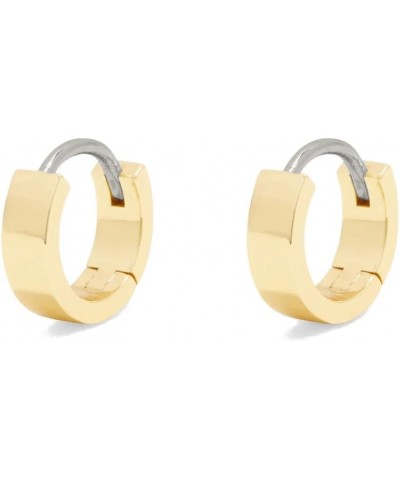 Women's Rose Huggies, Minimalist Flat Cuff Huggie Hoop Earrings, Stainless Steel Post, 18k Gold Plated $21.50 Earrings