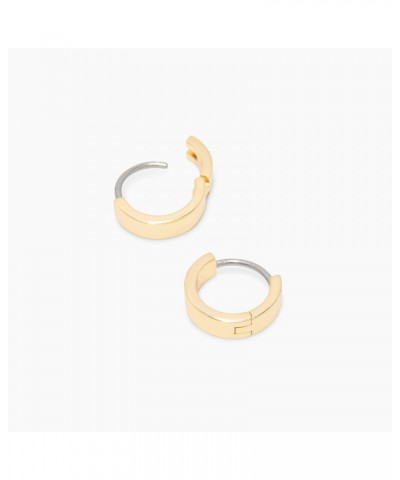 Women's Rose Huggies, Minimalist Flat Cuff Huggie Hoop Earrings, Stainless Steel Post, 18k Gold Plated $21.50 Earrings