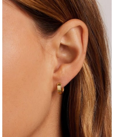 Women's Rose Huggies, Minimalist Flat Cuff Huggie Hoop Earrings, Stainless Steel Post, 18k Gold Plated $21.50 Earrings