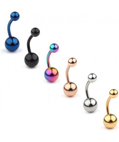 R316L Surgical Steel Belly Earring Navel Button Ring Body Piercing Jewelry 14G 6PCS - Mix Color $8.39 Body Jewelry