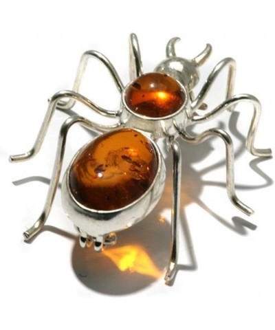 Honey Amber Sterling Silver Spider Pin Brooch $17.70 Brooches & Pins