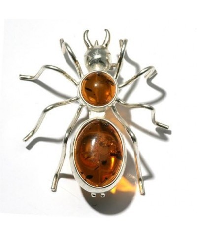 Honey Amber Sterling Silver Spider Pin Brooch $17.70 Brooches & Pins