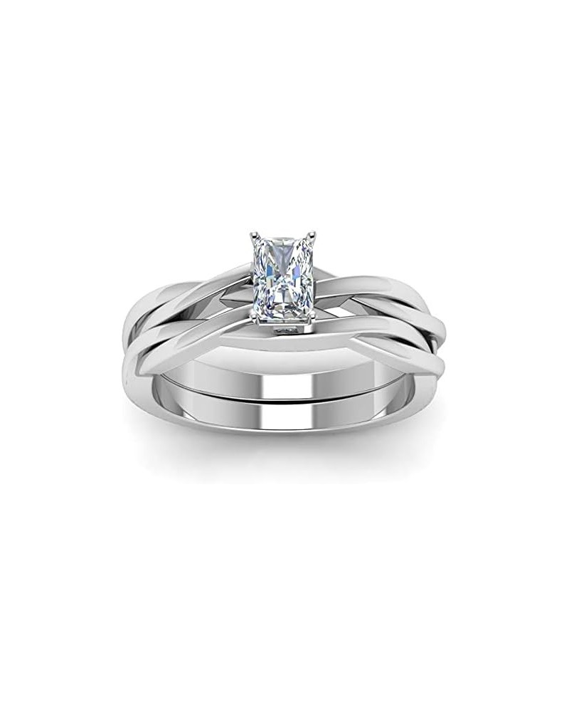 Solitaire Fancy Style White Moissanite Diamond In 925 Sterling Silver For Engagement Ring Set Radiant Shape $47.74 Rings