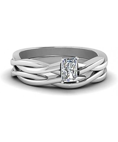 Solitaire Fancy Style White Moissanite Diamond In 925 Sterling Silver For Engagement Ring Set Radiant Shape $47.74 Rings