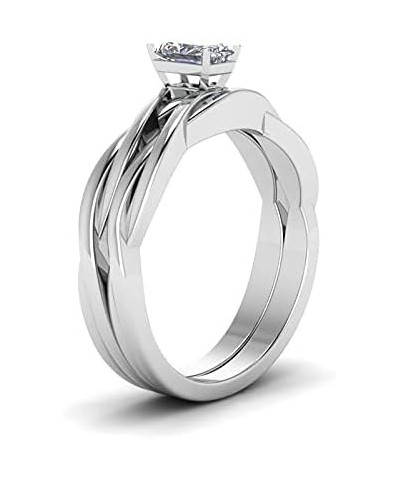 Solitaire Fancy Style White Moissanite Diamond In 925 Sterling Silver For Engagement Ring Set Radiant Shape $47.74 Rings