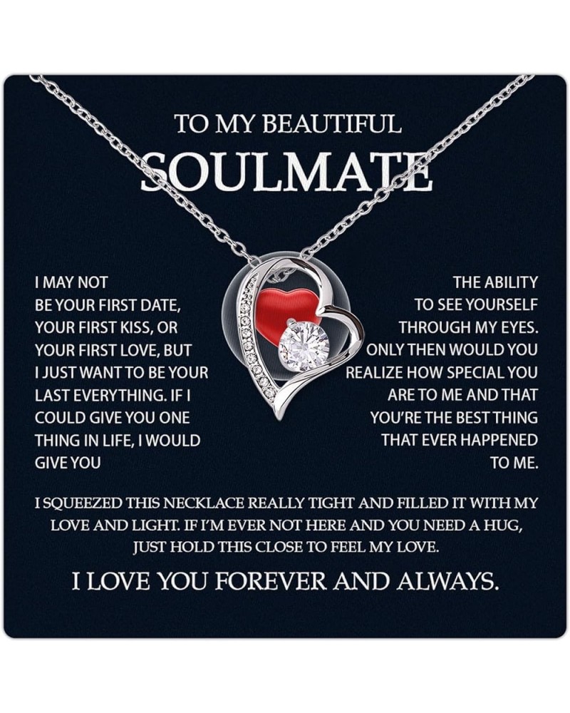 To My Wife Necklace From Husband With Heartfelt Message, To My Soulmate Necklace For Women, Necklace For Wife From Husband, S...