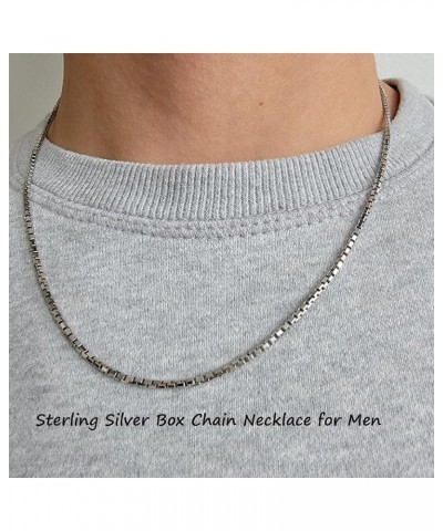 S925 Sterling Silver 1.0mm Box Chain Necklace for Men Women Italian Diamond Cut Chains 14/16/18/20/22/24/26 Inches Box Link N...