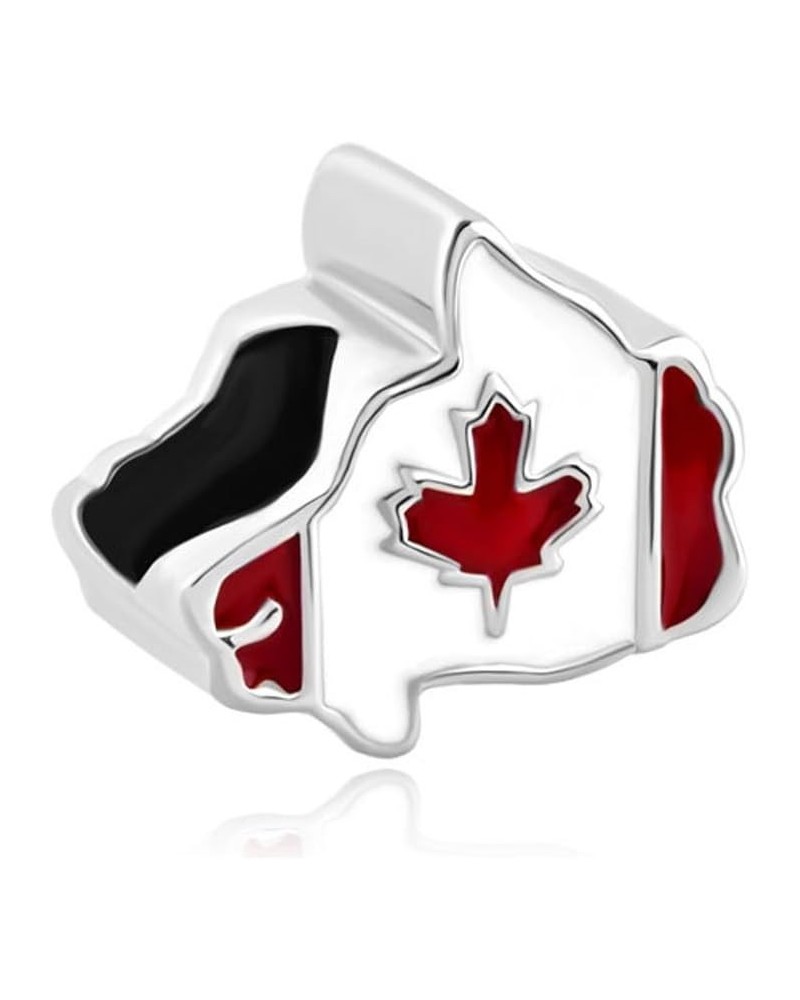 Maple Leaf Patriotic Proud to Be Canada Flag of Canada Map Charms Beads for Bracelets $7.97 Bracelets