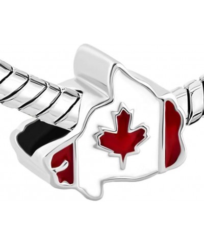 Maple Leaf Patriotic Proud to Be Canada Flag of Canada Map Charms Beads for Bracelets $7.97 Bracelets