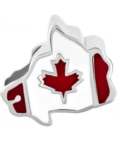 Maple Leaf Patriotic Proud to Be Canada Flag of Canada Map Charms Beads for Bracelets $7.97 Bracelets