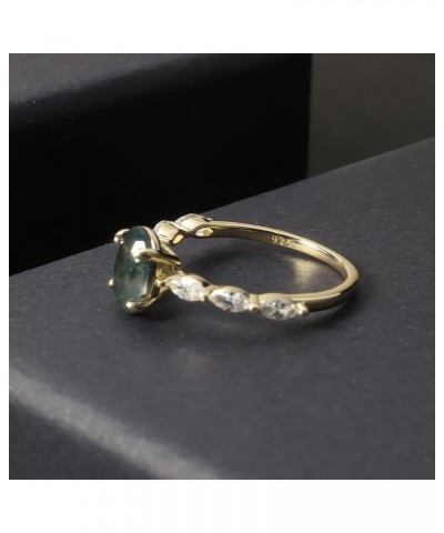 Moss Agate Rings 14k Gold Engagement Rings Women in 925 Sterling Silver Rings 29-Gold Green Moss Agate Ring $22.94 Rings