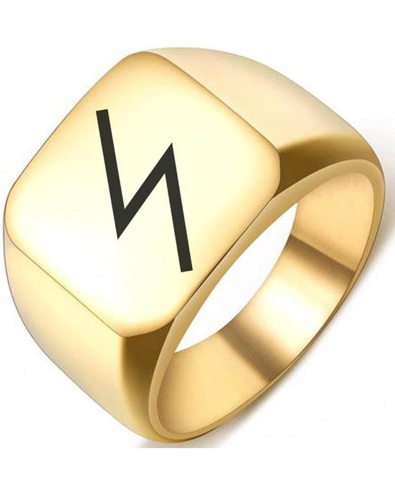 Greek Myth Zeus Jupiter God Engraved Symbol Stainless Steel Men Women Jewelry Ring 5.Gold 14MMx14MM $5.67 Rings