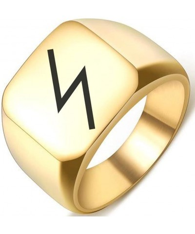 Greek Myth Zeus Jupiter God Engraved Symbol Stainless Steel Men Women Jewelry Ring 5.Gold 14MMx14MM $5.67 Rings