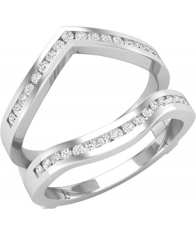 Ladies Anniversary Wedding Band Enhancer Guard Double Ring, Available in Various Round Diamonds, Gemstones & Metal in 10K/14K...