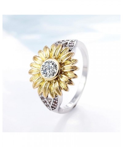 Womens Zircon Jewelry Rings Vintage Ladies Ring 8 Sunflower $4.19 Rings