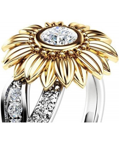 Womens Zircon Jewelry Rings Vintage Ladies Ring 8 Sunflower $4.19 Rings